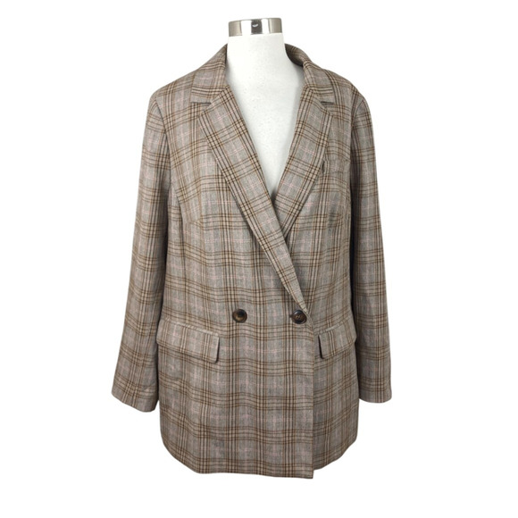 Madewell Jackets & Blazers - Madewell Caldwell Double-Breasted Blazer in Wardlow Plaid Size 1X Academia